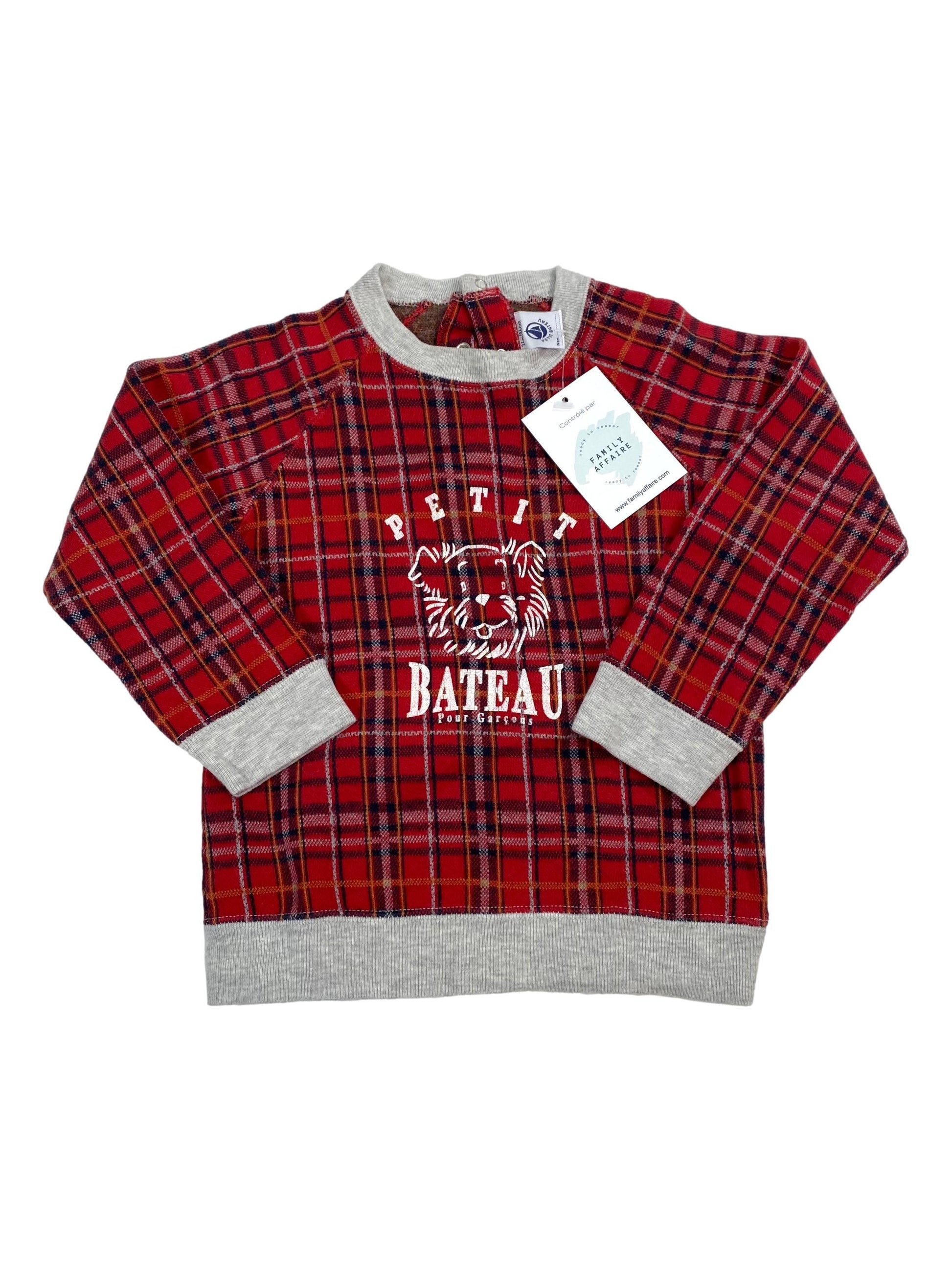 PETIT BATEAU 2 ans pull tartan