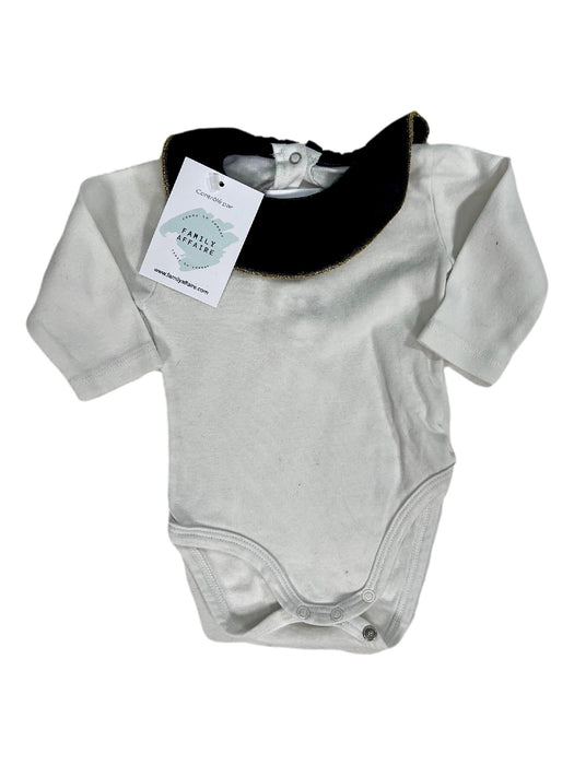 PETIT BATEAU 3 mois body Blanc col noir