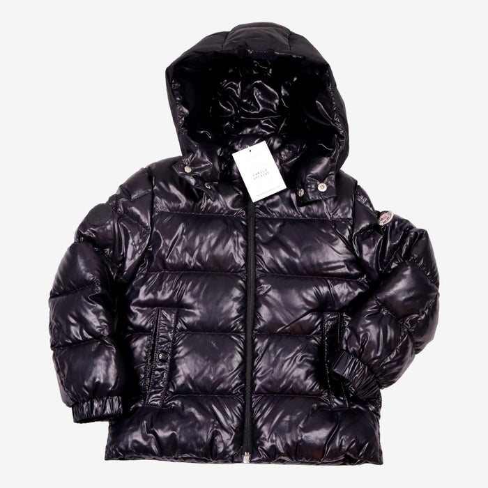 Doudoune noire enfant Moncler motif Spiderman