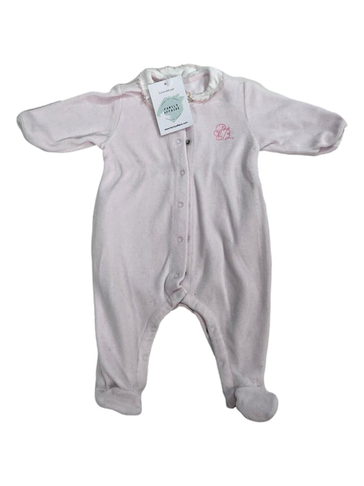 PETIT BATEAU 3 mois Pyjama rose col volanté