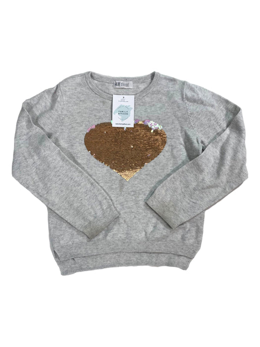 H&M 6/7 ans Pull Sweat gris coeur