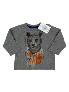 TIMBERLAND 12 mois tee shirt gris ours wild