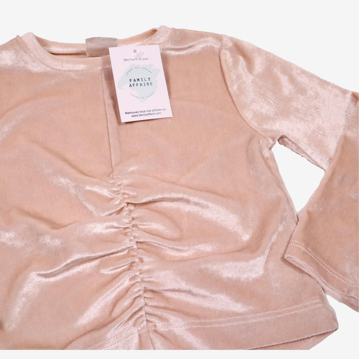 ZARA 6 ans top rose dragée en velours