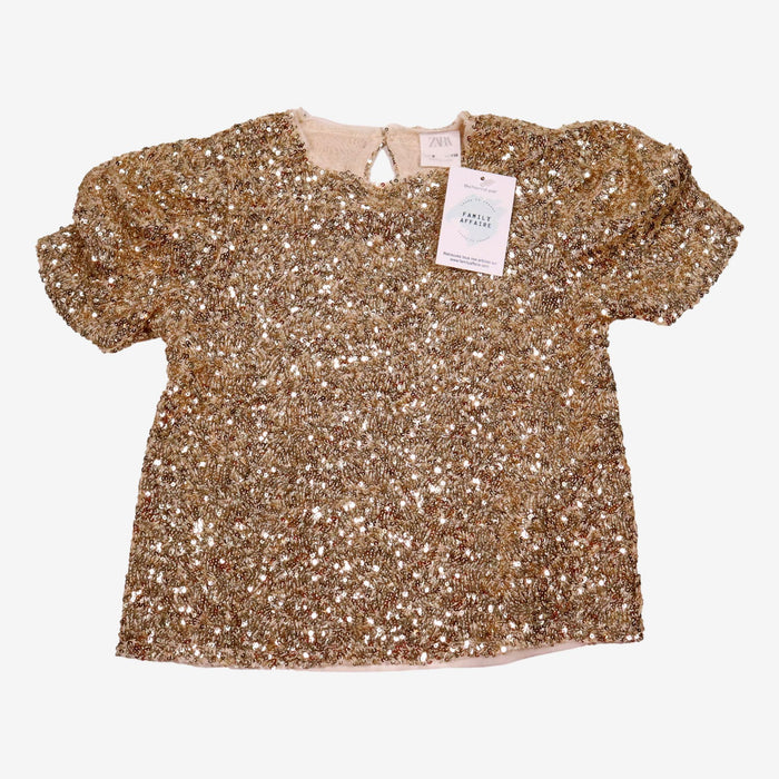 ZARA 6 ans top sequins dorés