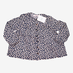 MONOPRIX 6 ans chemise bleu marine à motifs fleurs