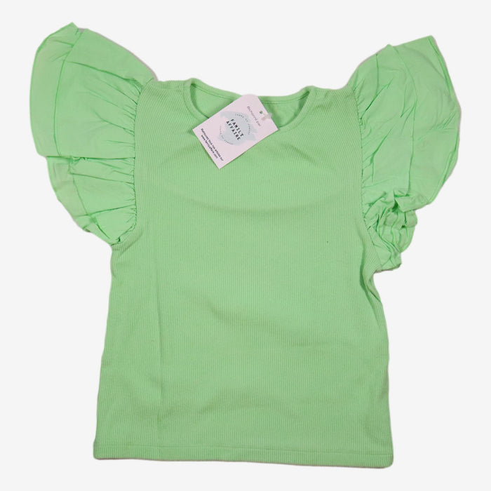 ZARA 9 ans top vert pomme manches volantes