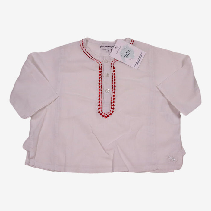 BLEU COMME GRIS 2 ans blouse blanche