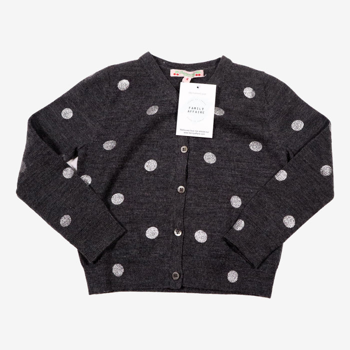 BONPOINT 4 ans gilet gris pois