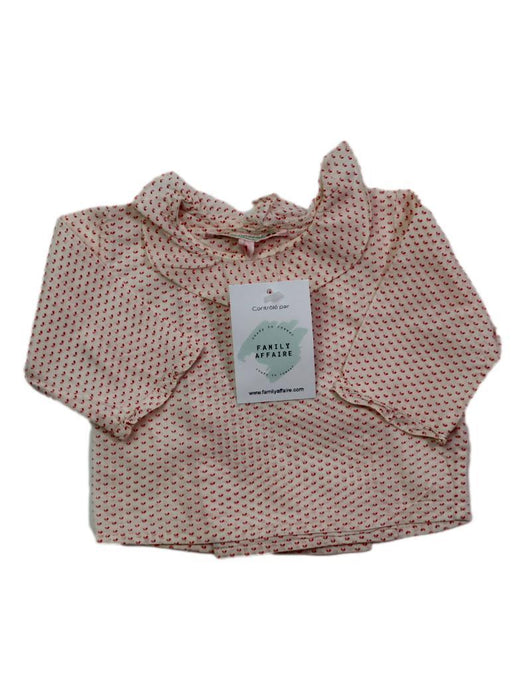 BONPOINT 1 mois Blouse rose motifs rouge