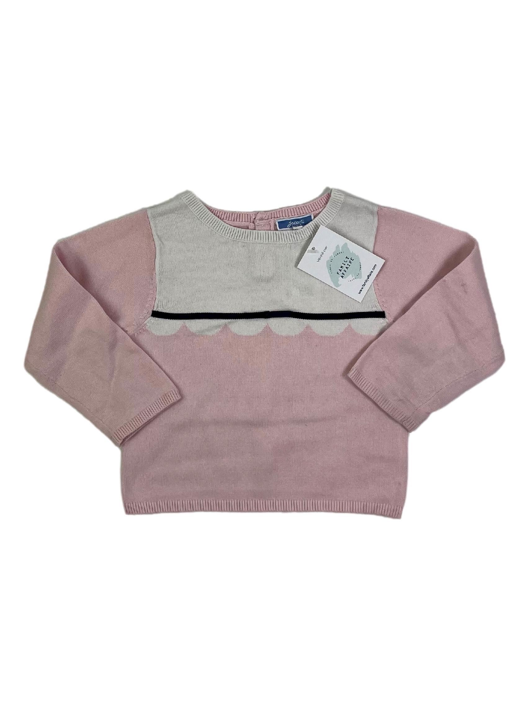 JACADI 3 ans pull rose imitation grand col