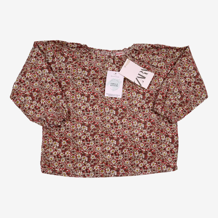 ZARA 4/5 ans neuf blouse fleurs velours