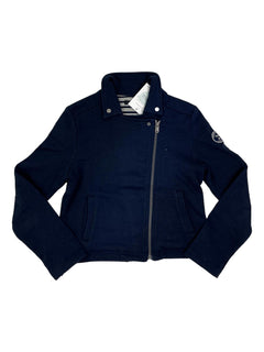 IKKS 10 ans veste gilet bleu marine brillant