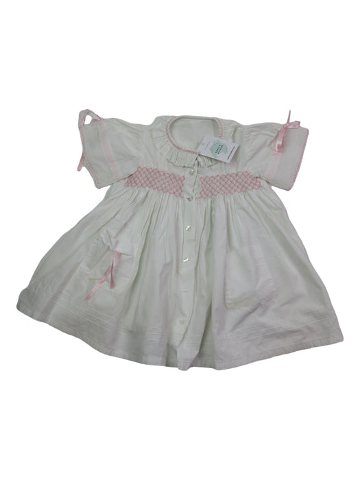 PUKATUKA 3 ans Robe blanche smock rose