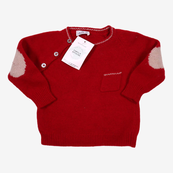 LE NOUVEAU-NÉ 6 mois pull en laine rouge