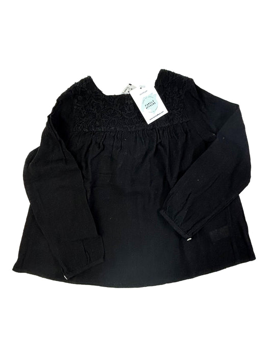 BONTON neuf 8 ans blouse noire broderies