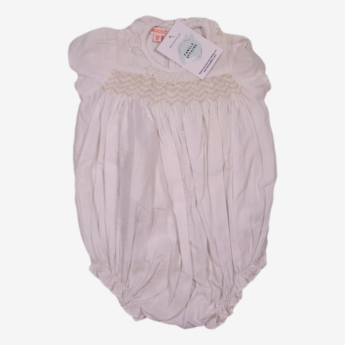 GOCCO 3/6 mois barboteuse smock blanche