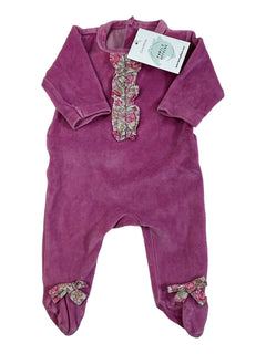 JACADI 1 mois pyjama velours rose