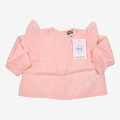 BONTON 6 mois blouse rose à volants