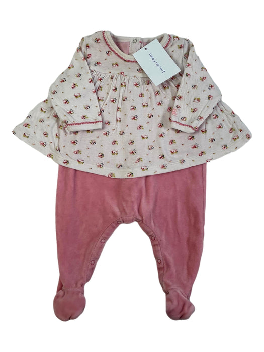 PETIT BATEAU 3 mois Pyjama rose fleurs