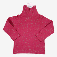 PETIT BATEAU 2 ans tee-shirt col roulé rose à fleurs