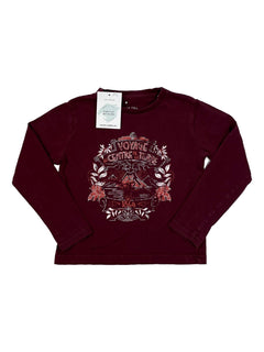 CYRILLUS 4 ans Tee shirt bordeaux jules vernes