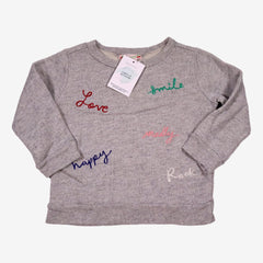 BONPOINT 4 ans sweat gris love smile