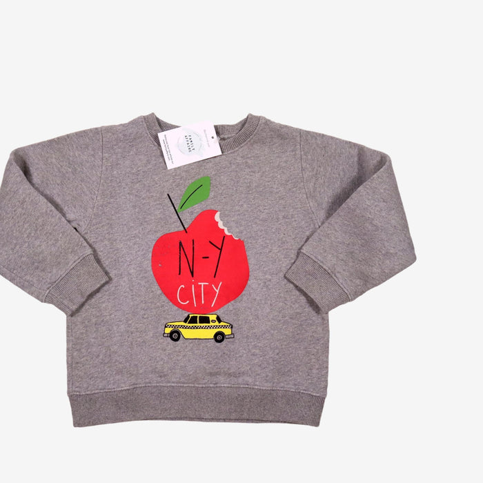 BONTON 6 ans sweat gris pomme N-Y