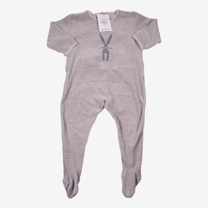 PETIT BATEAU 18 mois pyjama polaire gris lapin