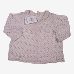 BONPOINT 2 ans blouse blanche motif bleu