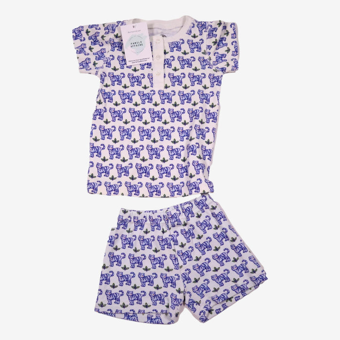 BRAI 2 ans ensemble pyjama blanc tigre bleu