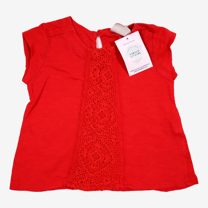 ZARA 3 ans top ajouré corail