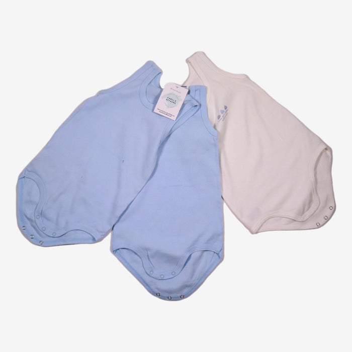 PETIT BATEAU 2 ans lot de 3 body coton