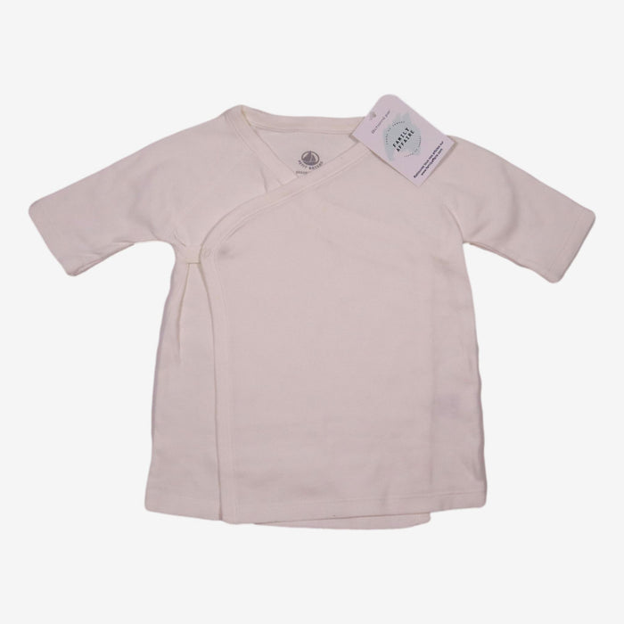 PETIT BATEAU 12 mois haut blanc cache coeur