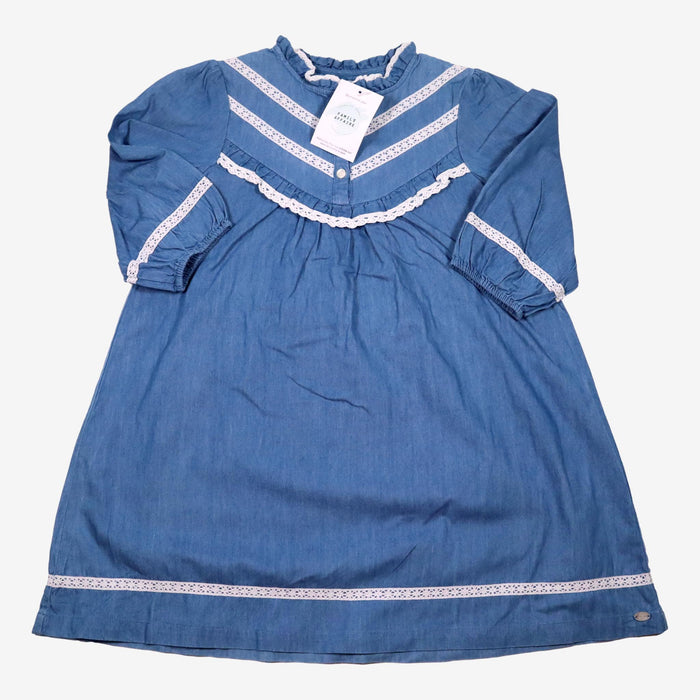 TARTINE ET CHOCOLAT 8 ans robe en chambray et dentelle