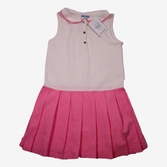 JACADI 8 ans robe polo rose et blanche