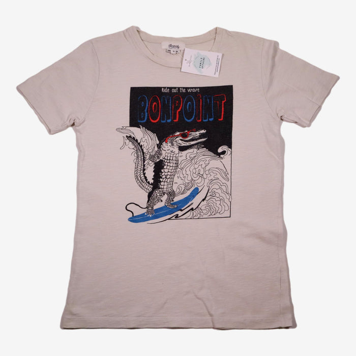 BONPOINT 12 ans tee shirt beige ride on the wave