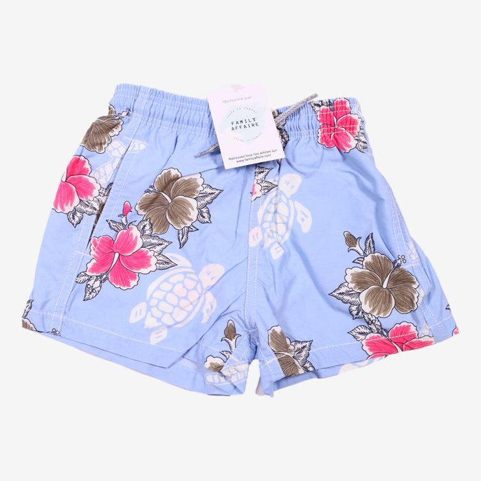 VILEBREQUIN 4 ans maillot de bain bleu a fleurs et tortues