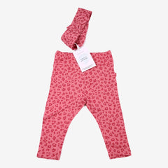 TEX 6 mois Legging et bandeau panthère rose