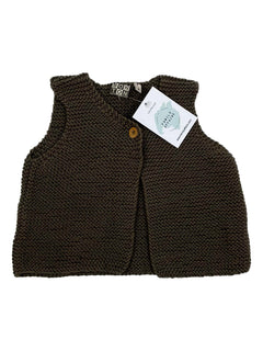 BONTON T2 (2/4 ans) gilet marron en maille