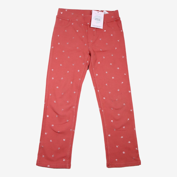 H&M 6 ans Pantalon orange tanné motifs doré élastique