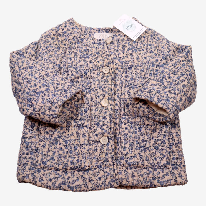 ZARA 4 ans veste matelassée fleurs bleues