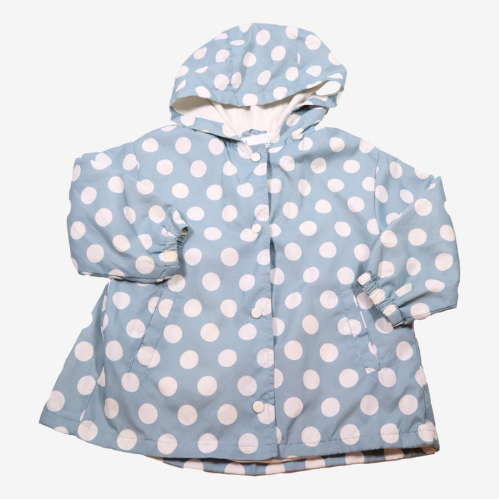 ZARA 3 ans manteau coupe vent bleu pois blanc