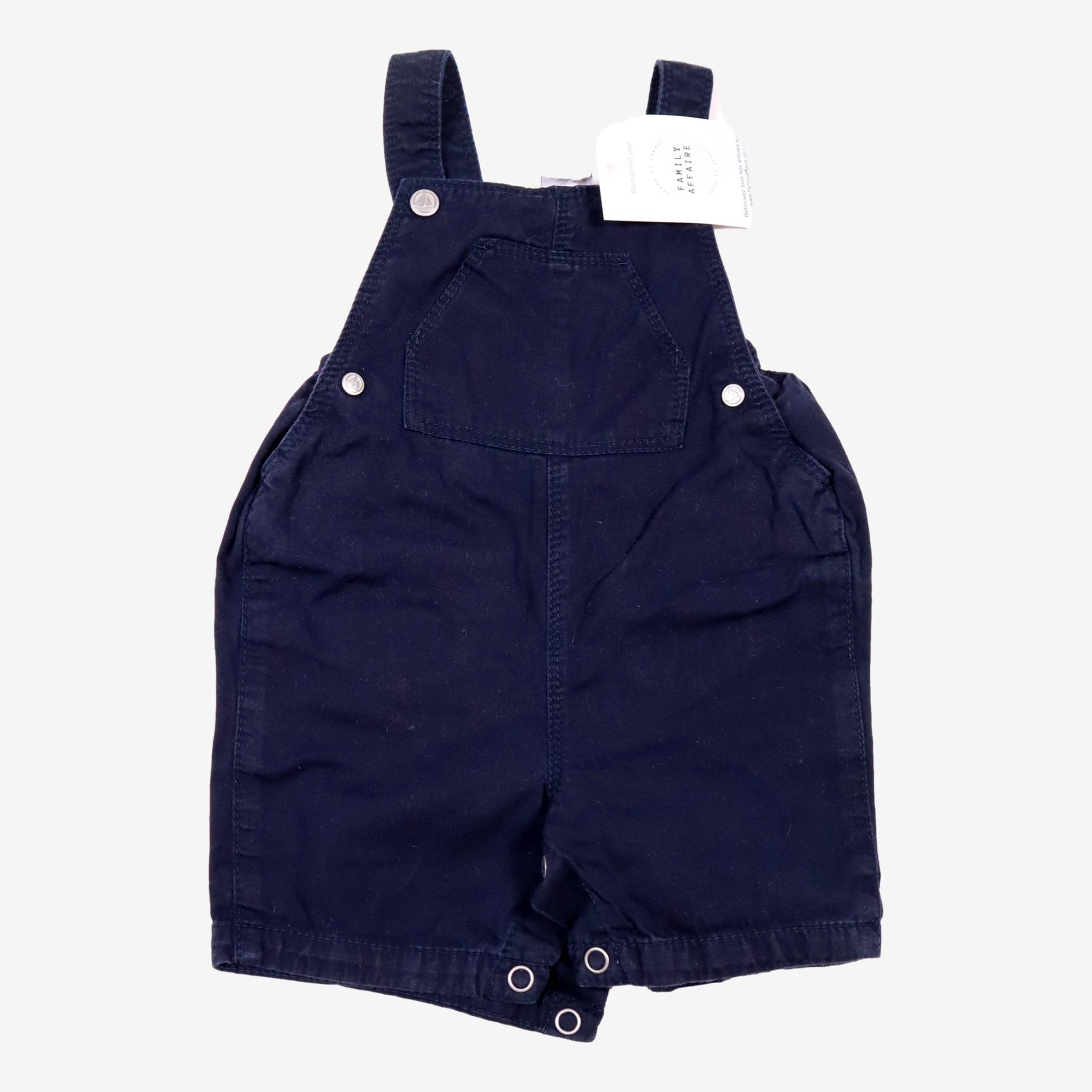 PETIT BATEAU 6 mois Salopette Short bleu marine