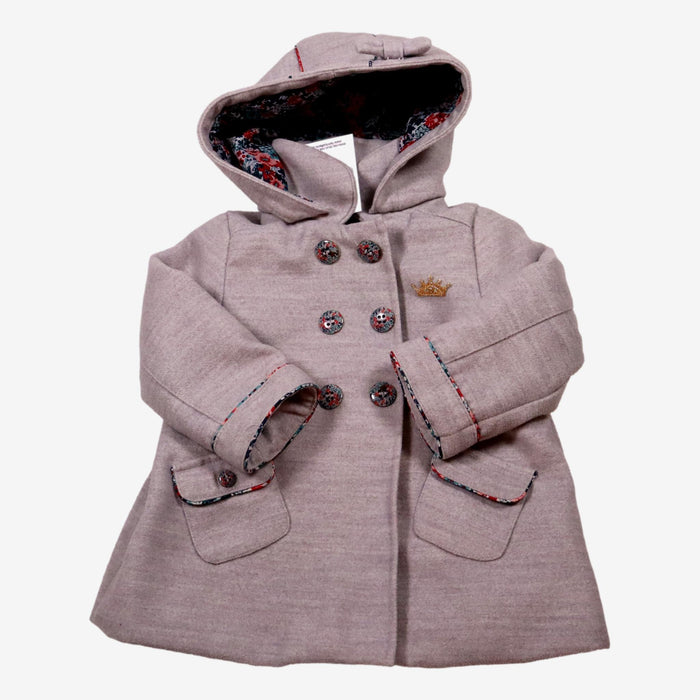 SERGENT MAJOR 12 mois manteau gris avec capuche