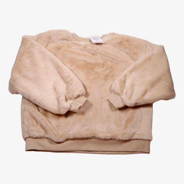 ZARA 14 ans pull sweat fausse fourrure beige crème