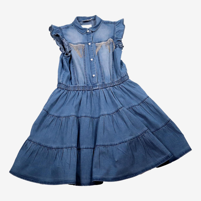 INTERDIT DE ME GRONDER 10 ans robe en jean franges perles