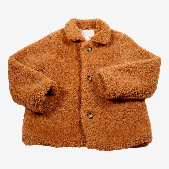 ZARA 9 ans Manteau beige moumoute