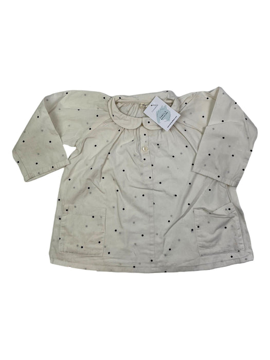 NILS 4 ans Blouse crème a pois noir