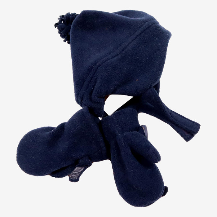 GAP 12 mois ensemble bonnet et gants polaire bleu marine