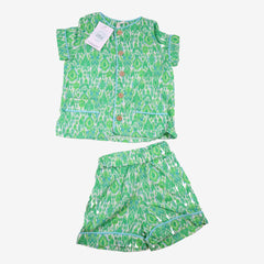 BABYCHI 4 ans Ensemble chemise short tie & dye vert